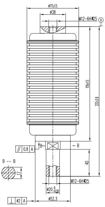 TF314Q負(fù)荷開(kāi)關(guān)用真空滅弧室結(jié)構(gòu)圖