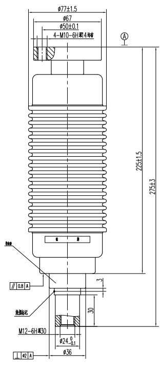 TD314Y戶內(nèi)斷路器用真空滅弧室結(jié)構(gòu)圖